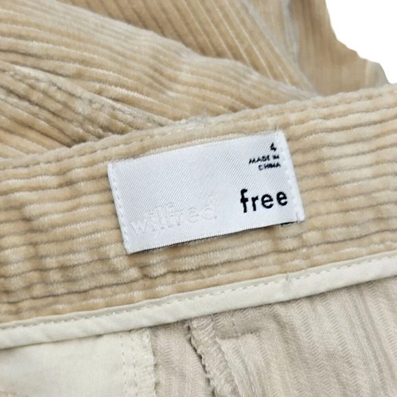 Aritzia Wilfred  Free Lennox Pant Corduroy Size 4 High Rise Tan Pleated - Picture 5 of 8